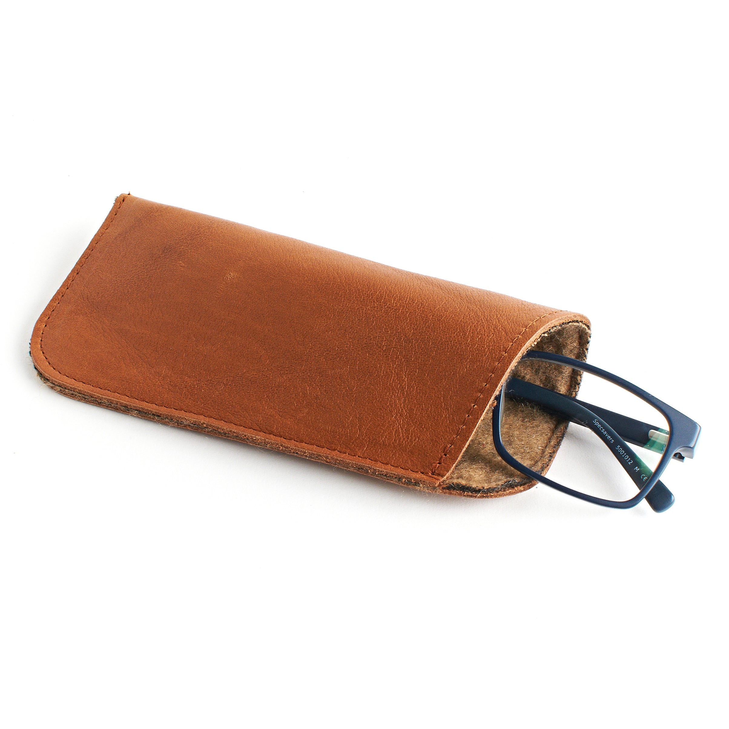 Tan/Brown Leather Glasses Case 
