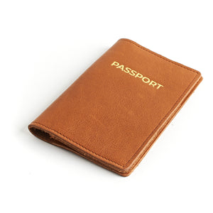 Tan Leather Passport Holder