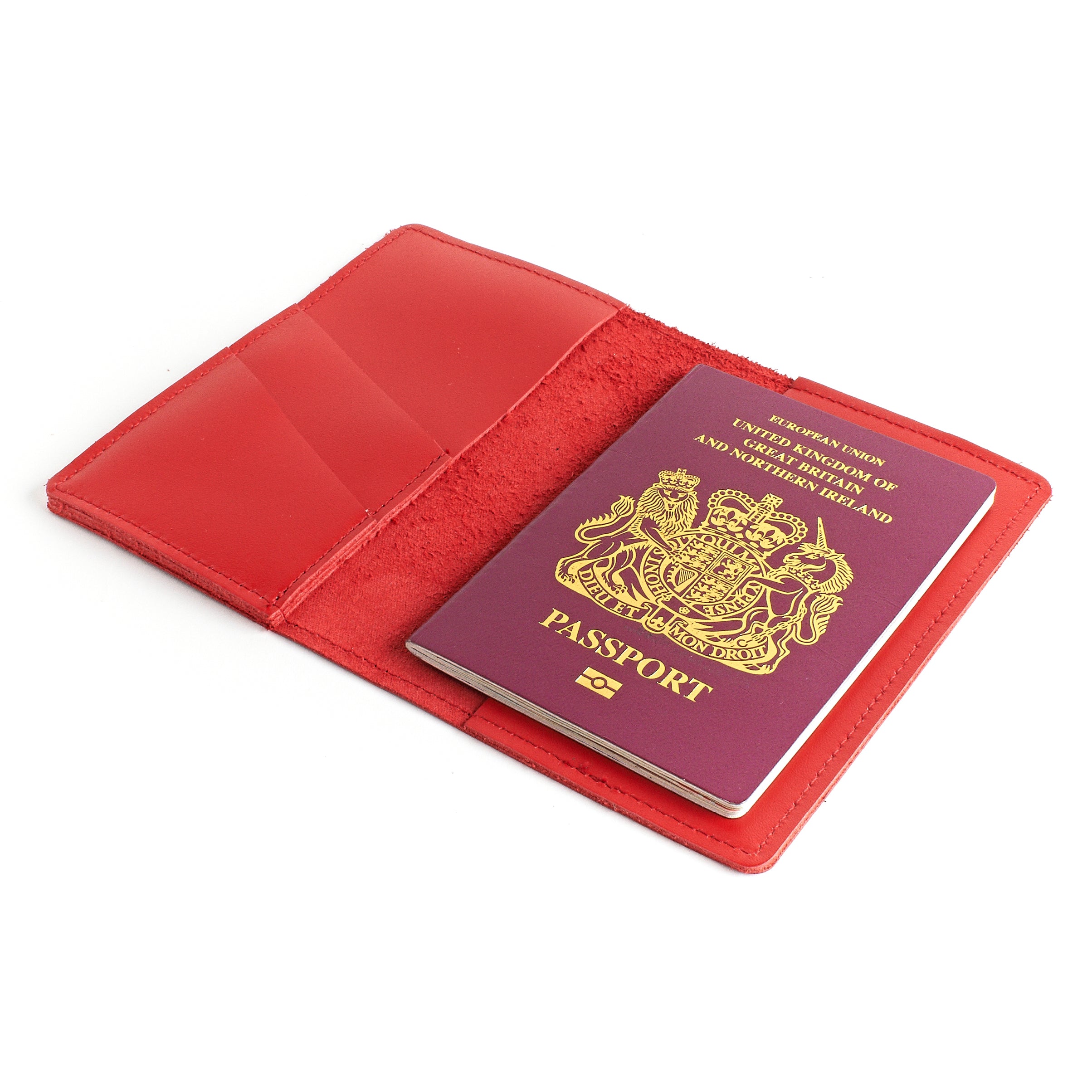 Smooth Red Leather Passport Holder