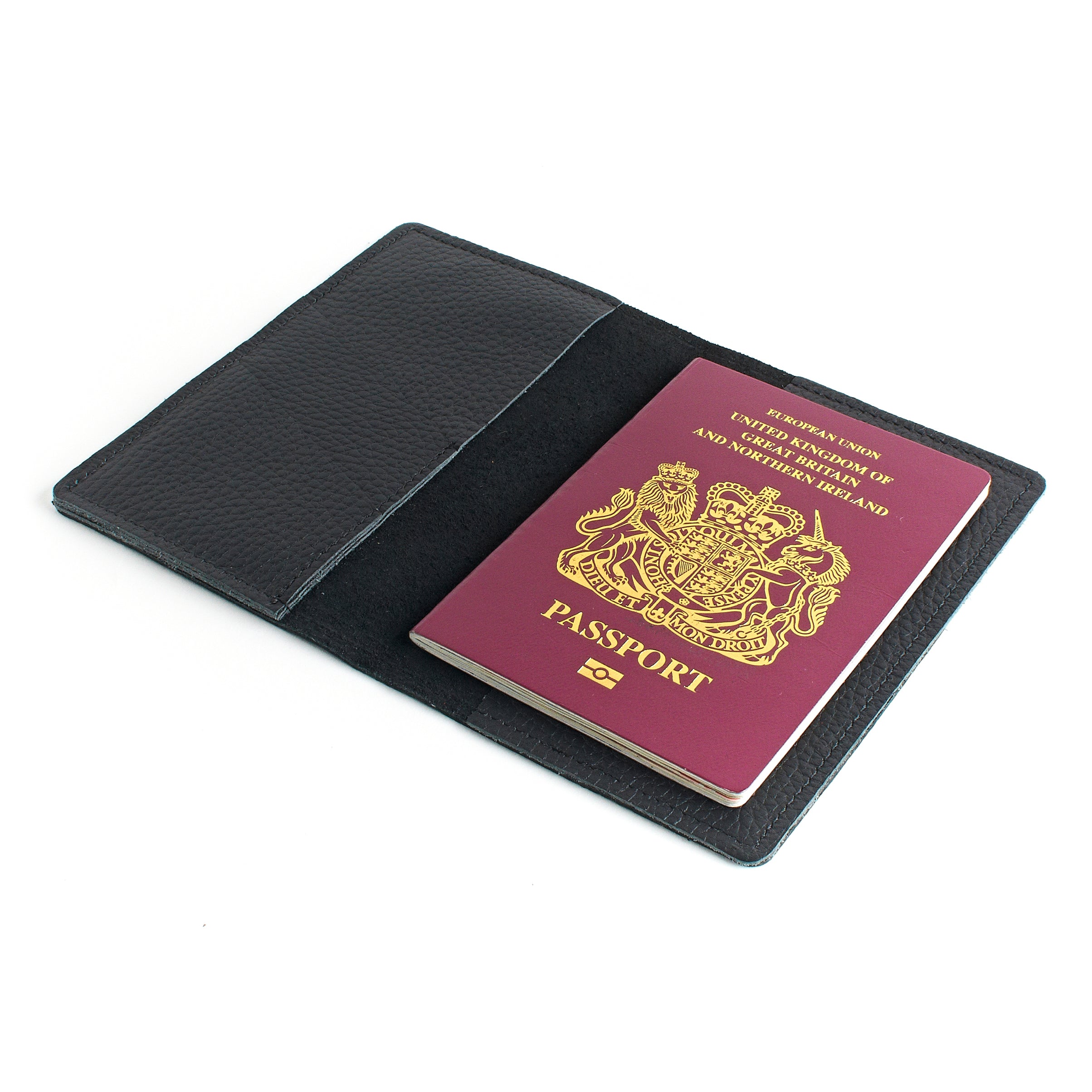 Pebble Black Leather Passport Holder