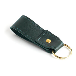 Olive Green Leather Keyring