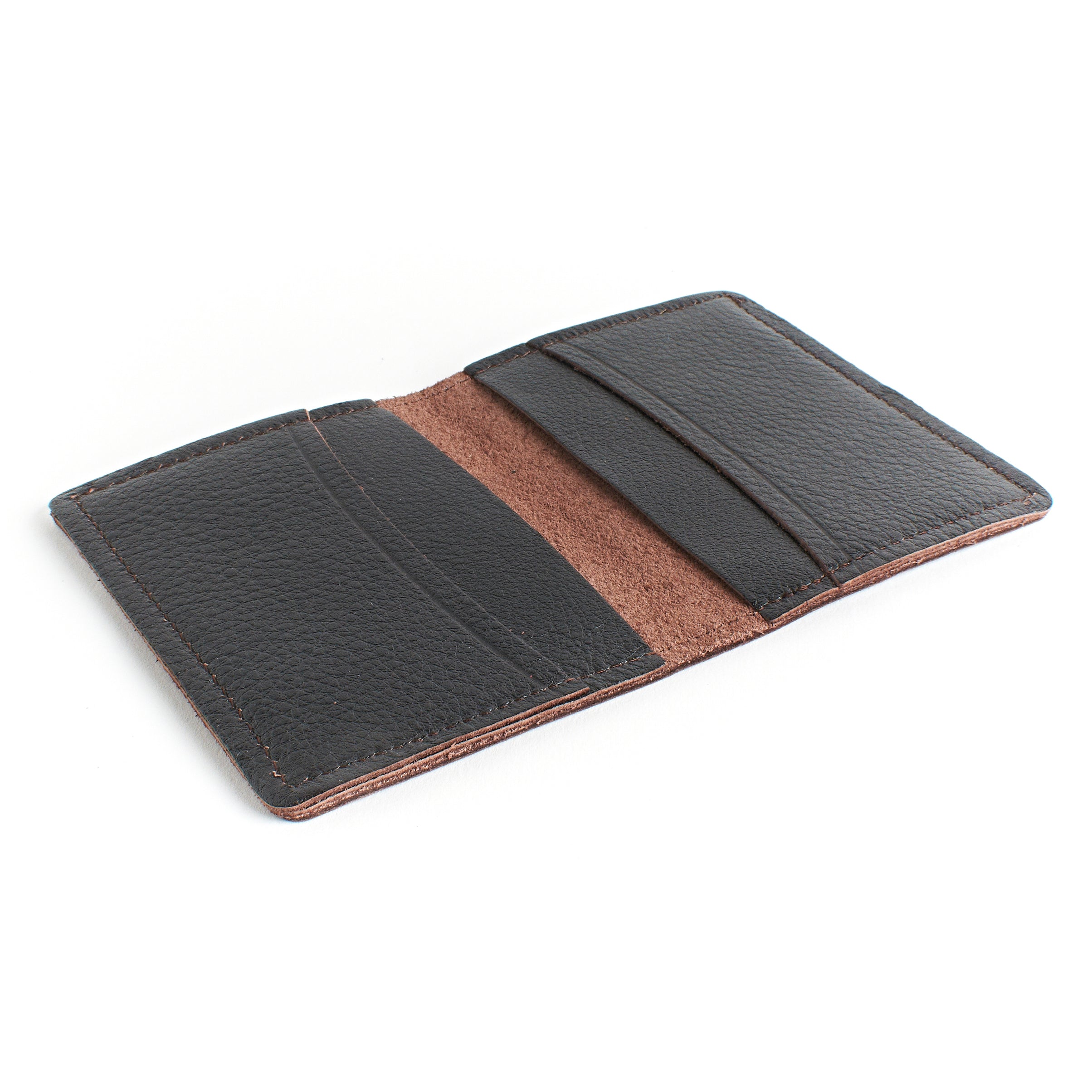 Brown Slim Leather Wallet open