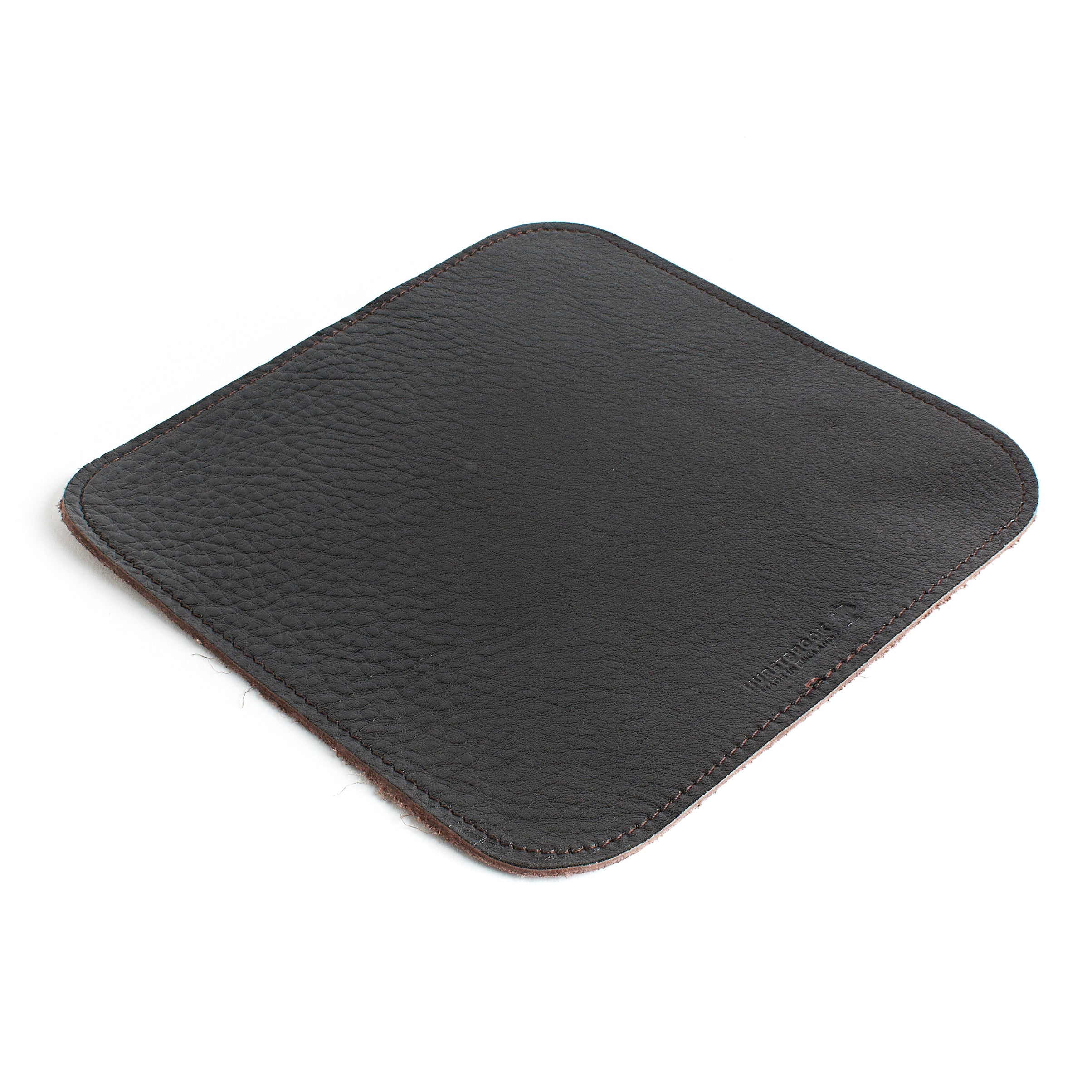 Pebble Black Leather Mouse Mat 